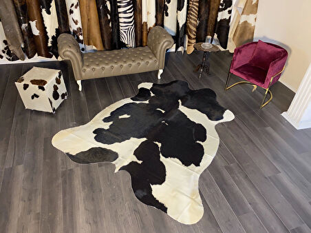 HAKİKİ DERİ DANA POSTU SİYAH - BEYAZ 200 x 230 - 0701000084