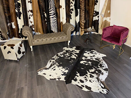 HAKİKİ DERİ DANA POSTU SİYAH - BEYAZ 165 x 190 - 0701000085