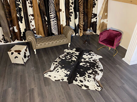 HAKİKİ DERİ DANA POSTU SİYAH - BEYAZ 165 x 190 - 0701000085