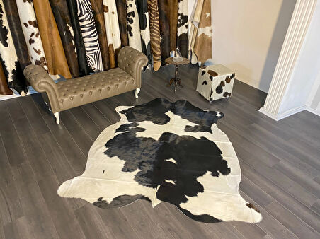 HAKİKİ DERİ DANA POSTU SİYAH - BEYAZ 200 x 230 - 0701000096