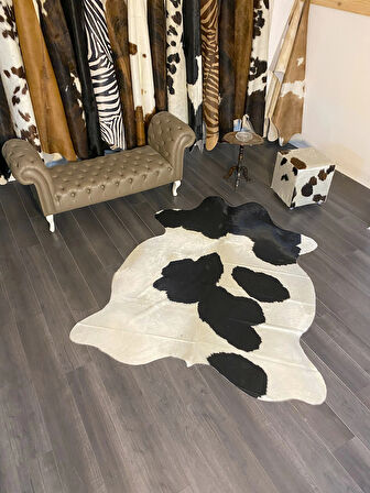 HAKİKİ DERİ DANA POSTU SİYAH - BEYAZ 175 x 215 - 0701000098