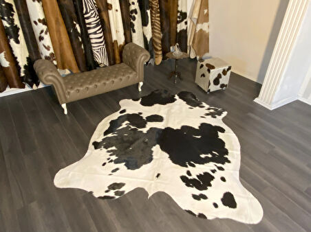 HAKİKİ DERİ DANA POSTU SİYAH - BEYAZ 220 x 240 - 0701000111