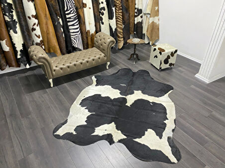 HAKİKİ DERİ DANA POSTU SİYAH - BEYAZ 180 x 230 - 0701000134