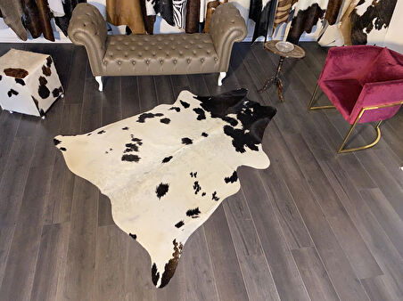 HAKİKİ DERİ DANA POSTU SİYAH - BEYAZ 170 x 215 - 0701000154