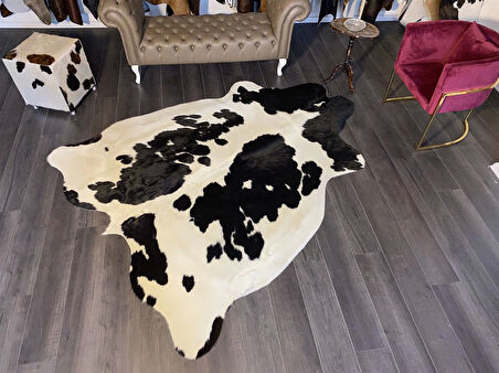 HAKİKİ DERİ DANA POSTU SİYAH - BEYAZ 195 x 250 - 0701000171