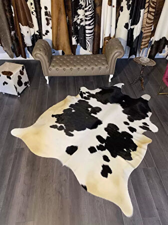 HAKİKİ DERİ DANA POSTU SİYAH - BEYAZ 200 x 220 - 0701000185