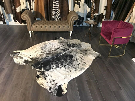 HAKİKİ DERİ DANA POSTU SİYAH - BEYAZ 180 x 205 - 0701000203