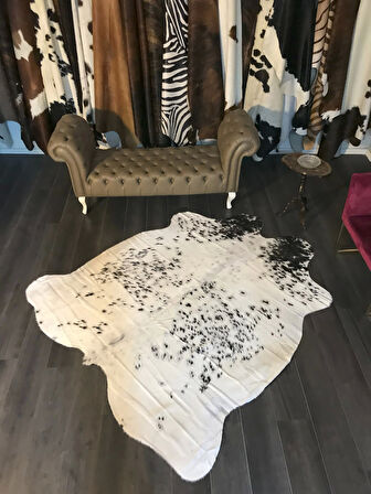 HAKİKİ DERİ DANA POSTU SİYAH - BEYAZ 180 x 200 - 0701000206