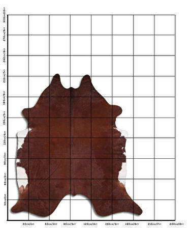 Hakiki Deri Dana Postu Düz Kahve 180 x 210 cm - 62720