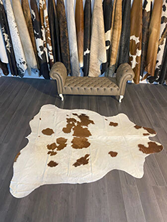 HAKİKİ DERİ DANA POSTU KAHVE - BEYAZ 205 x 230 - 0801000002