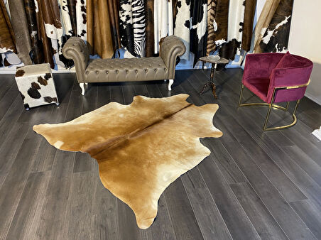 HAKİKİ DERİ DANA POSTU KAHVE - BEYAZ 190 x 215 - 0801000032