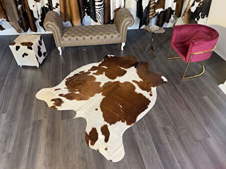 HAKİKİ DERİ DANA POSTU KAHVE - BEYAZ 170 x 210 - 0801000092