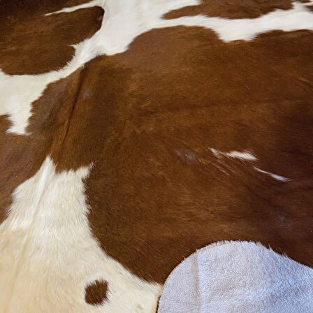 HAKİKİ DERİ DANA POSTU KAHVE - BEYAZ 170 x 210 - 0801000092