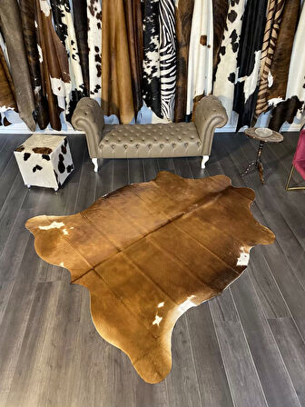 HAKİKİ DERİ DANA POSTU KAHVE - BEYAZ 200 x 225 - 0801000114