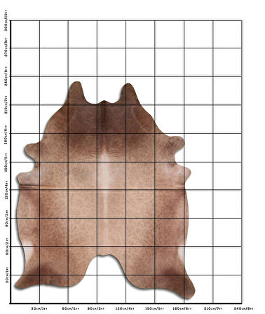 Hakiki Deri Dana Postu Düz Kahve 180 x 240 cm - 59536