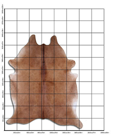 Hakiki Deri Dana Postu Düz Kahve 180 x 240 cm - 62473