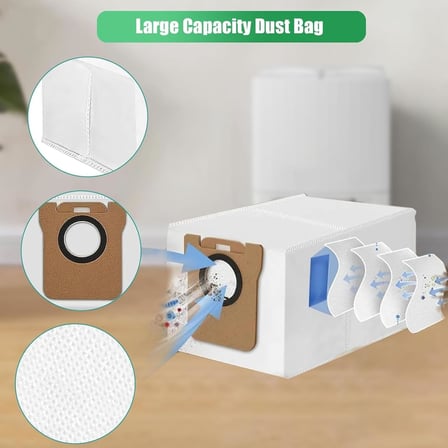 Dreame L10S Pro / L10S Ultra / L10S Pro Ultra /L10 Ultra /L10 Prime /L20 Ultra Robot Süpürge Uyumlu Toz Çöp Torbası Yedek Parça Seti-10 Adet