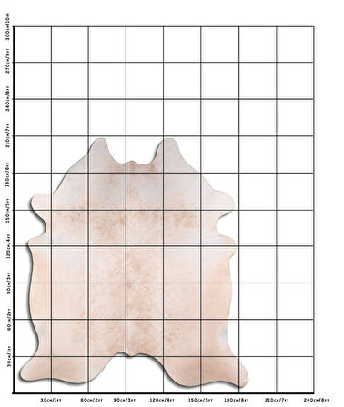 Hakiki Deri Dana Postu Düz Krem 190 x 210 cm - 64794