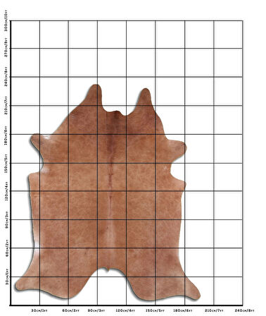 Hakiki Deri Dana Postu Düz Kahve 200 x 220 cm - 62845