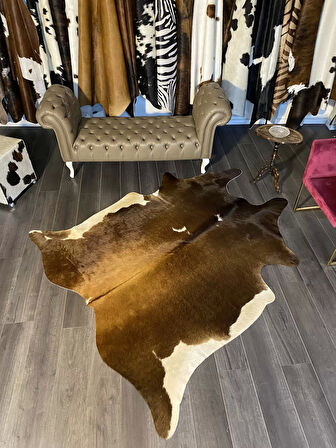 HAKİKİ DERİ DANA POSTU MIX KAHVE 190 x 220 - 1001000131