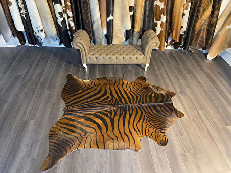HAKİKİ DERİ DANA POSTU KAHVE ZEBRA 205 x 225 - 1101000006