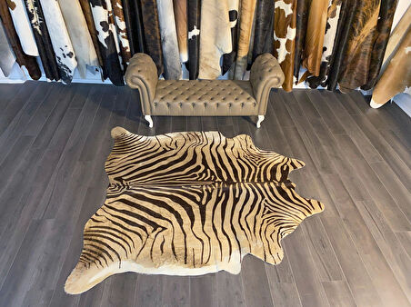 HAKİKİ DERİ DANA POSTU KAHVE ZEBRA 205 x 220 - 1101000007