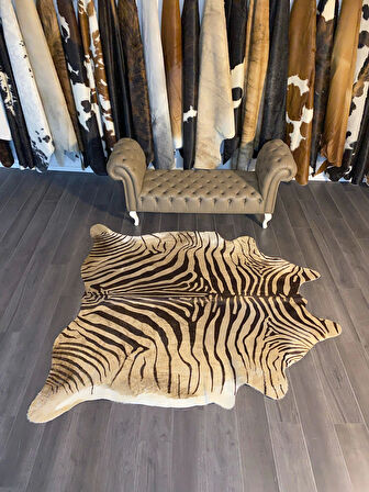 HAKİKİ DERİ DANA POSTU KAHVE ZEBRA 205 x 220 - 1101000007