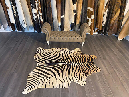 HAKİKİ DERİ DANA POSTU KAHVE ZEBRA 190 x 210 - 1101000009