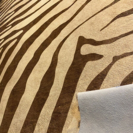 HAKİKİ DERİ DANA POSTU KAHVE ZEBRA 190 x 220 - 1101000018