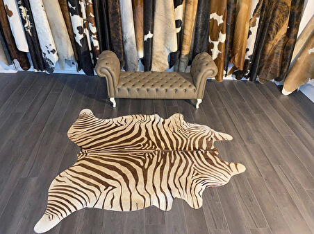 HAKİKİ DERİ DANA POSTU KAHVE ZEBRA 190 x 220 - 1101000020
