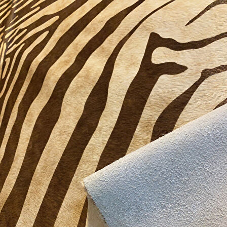 HAKİKİ DERİ DANA POSTU KAHVE ZEBRA 190 x 220 - 1101000020