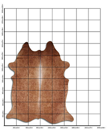 Hakiki Deri Dana Postu Düz Kahve 170 x 210 cm - 61407