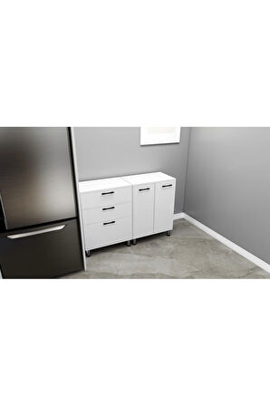 3 Çekmeceli Raflı Çok Amçlı Dolap