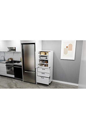 3 Çekmeceli Raflı Çok Amçlı Dolap