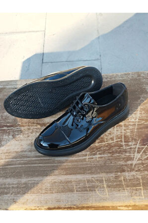 Erkek Yazlık Babet  Poli ve Hafif Taban Rahat Kalıp Rugan Bağlı