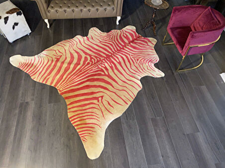 HAKİKİ DERİ DANA POSTU PEMBE BASKILI ZEBRA 215 x 230 - 1401000021