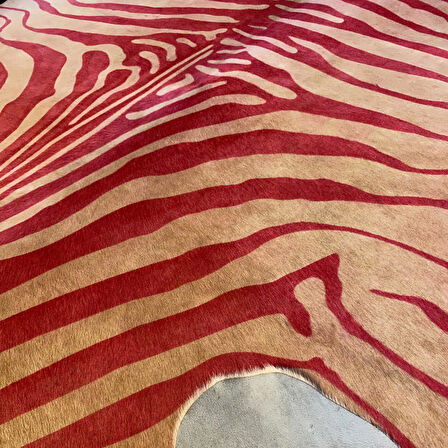 HAKİKİ DERİ DANA POSTU PEMBE BASKILI ZEBRA 215 x 230 - 1401000021