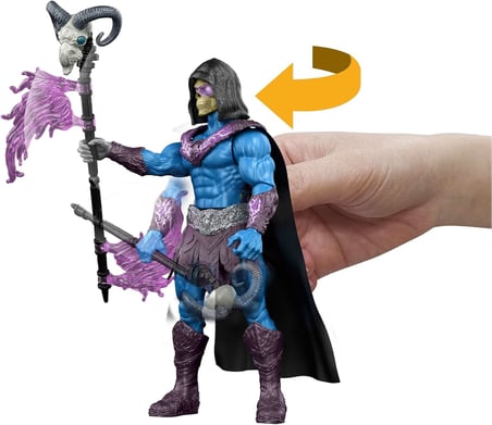 14 cm'lik Masters of the Universe İskelet Asası ile Özel İskeletor Aksiyon Figürü, döndür-bırak özellikli aksiyon hareketi ve aksesuar, 2026 yapımı filmden uyarlanmış süper kötü oyuncağı, JKJ00