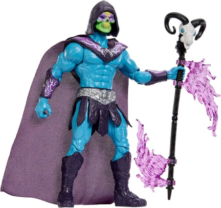 14 cm'lik Masters of the Universe İskelet Asası ile Özel İskeletor Aksiyon Figürü, döndür-bırak özellikli aksiyon hareketi ve aksesuar, 2026 yapımı filmden uyarlanmış süper kötü oyuncağı, JKJ00