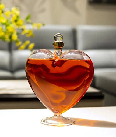 Atay Garage Kalp Şeklinde Şarap-Viski Sürahisi 500ml Ev Dekerasyon Parti Barlar İçin Harika