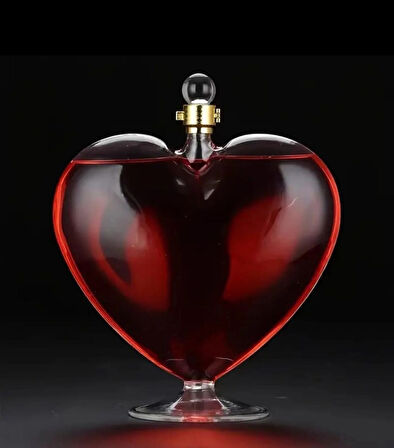 Atay Garage Kalp Şeklinde Şarap-Viski Sürahisi 500ml Ev Dekerasyon Parti Barlar İçin Harika