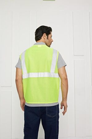 Orange Safety Mühendis Tipi Fileli İkaz Yeleği
