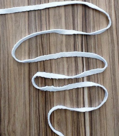 Algelsineve Beyaz 10mm Şerit Yassı Lastik ( 10 Metre ) Çarşaf, elbise lastiği
