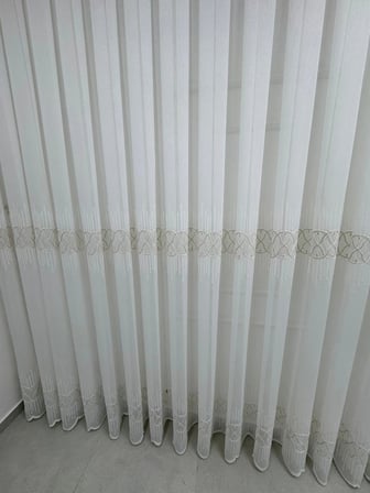 NİVEMESHOME V-117 MARİNA GOLD 1/3 BAMBU TÜL PERDE
