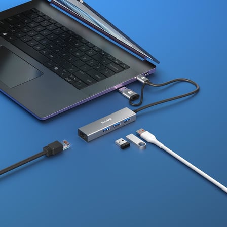 Swapp SW-U332 Type-C &amp; USB3.0 1000Mbps 3 Port Usb Gigabit Ethernet Adaptör