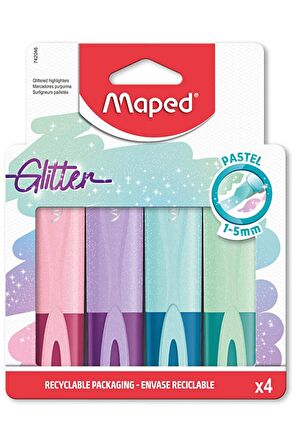 Fosforlu Kalem Glitter Pastel Kesik Uçlu 1-5mm 4 Renk 3154147420461