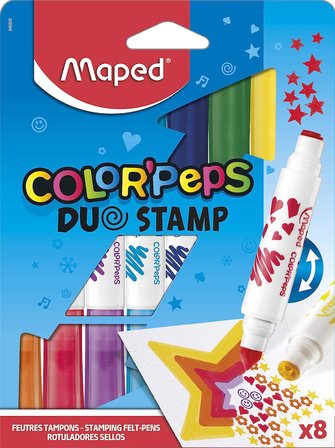 Color'Peps Duo Stamp Jumbo Keçeli Kalem 8 Renk 846808