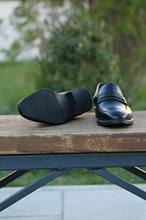 Erkek Kışlık Kundura Hakiki Deri  Kauççuk Taban Bağcıksız