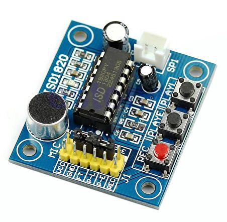 Mini Isd1820 Ses Kayıt Modülü /  Sound Recording Module + Hoparlör Hediyeli