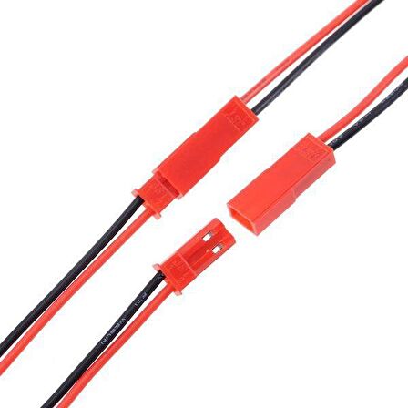 2 Pin Dişi-Erkek Jst Soket Seti 15cm 24AWG Kablolu - 2.54 mm